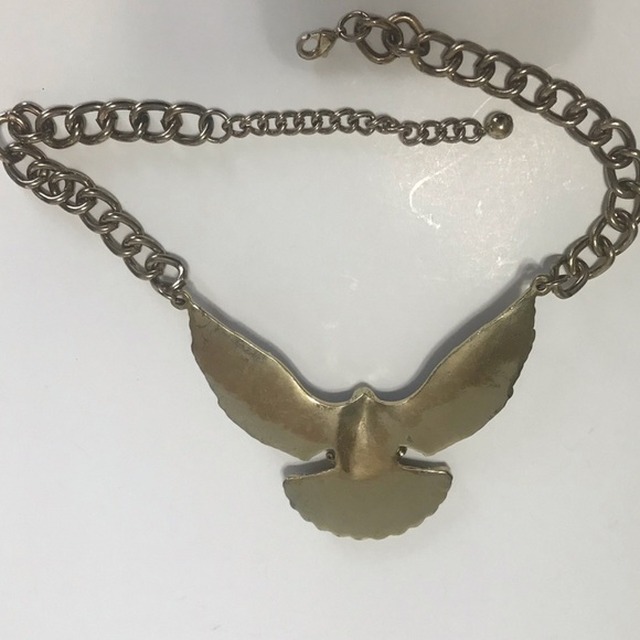 Eagle Pendant Jewelry Large Gold Tone Jeweled Textured Dimensional Chunk… - Picture 9 of 15